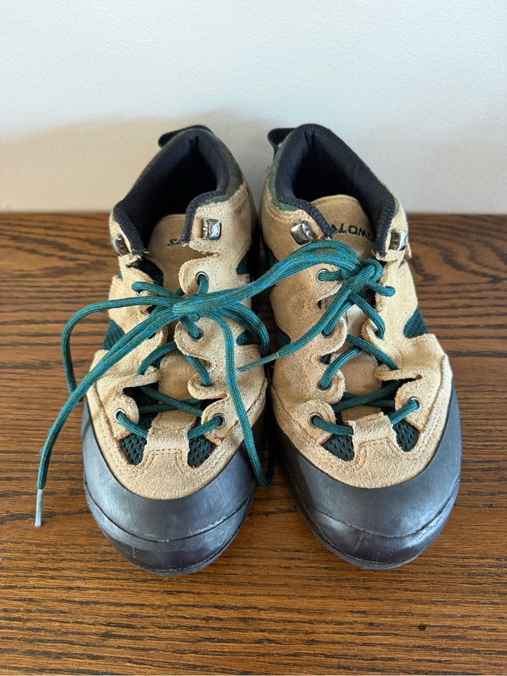 Salomon Tan and Teal Hiking Shoes - Picture 3 of 6